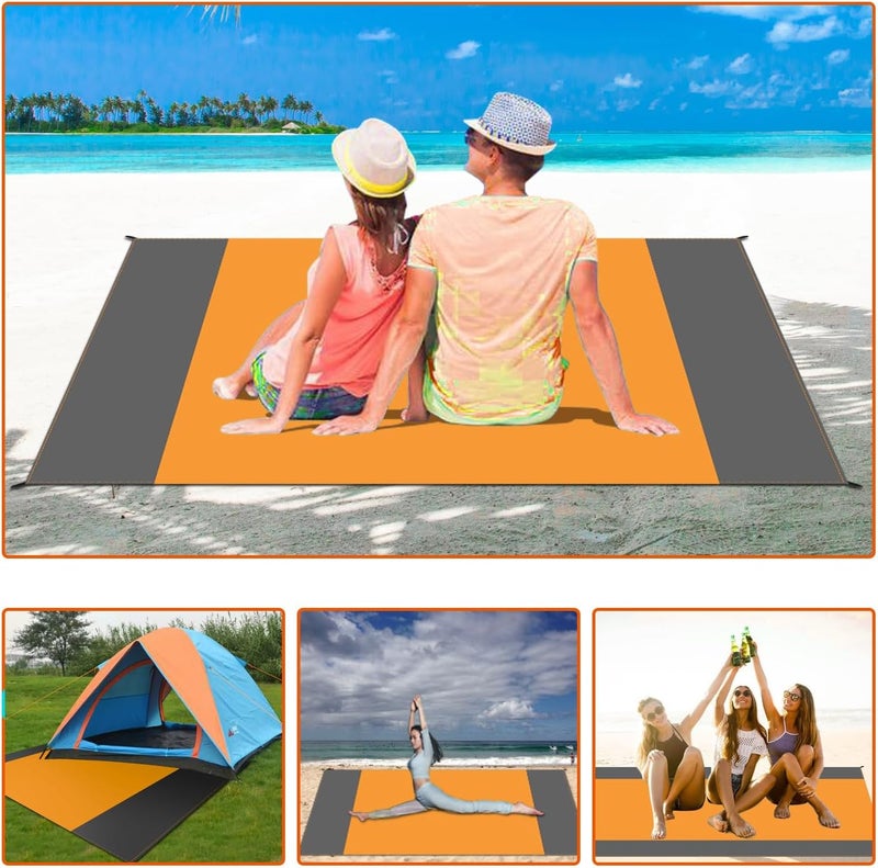 Wind Tour Waterproof Camping Tarp Lightweight Multifunctional Tent Footprint for Camping, Hiking Backpacking, Compact Tent Tarp Ground Sheet Mat for Ground or Under Tent（78.7" x 82.7" | Orange） - Image 3